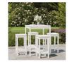 Градински бар комплект, 5 части, бял, масивна борова дървесина thumbnail 1