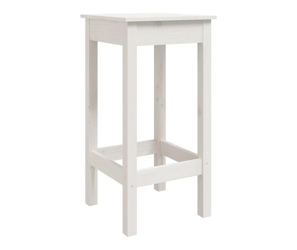 Градински бар комплект, 5 части, бял, масивна борова дървесина - 7