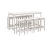 Градински бар комплект, 9 части, бял, масивна борсова дървесина thumbnail 2