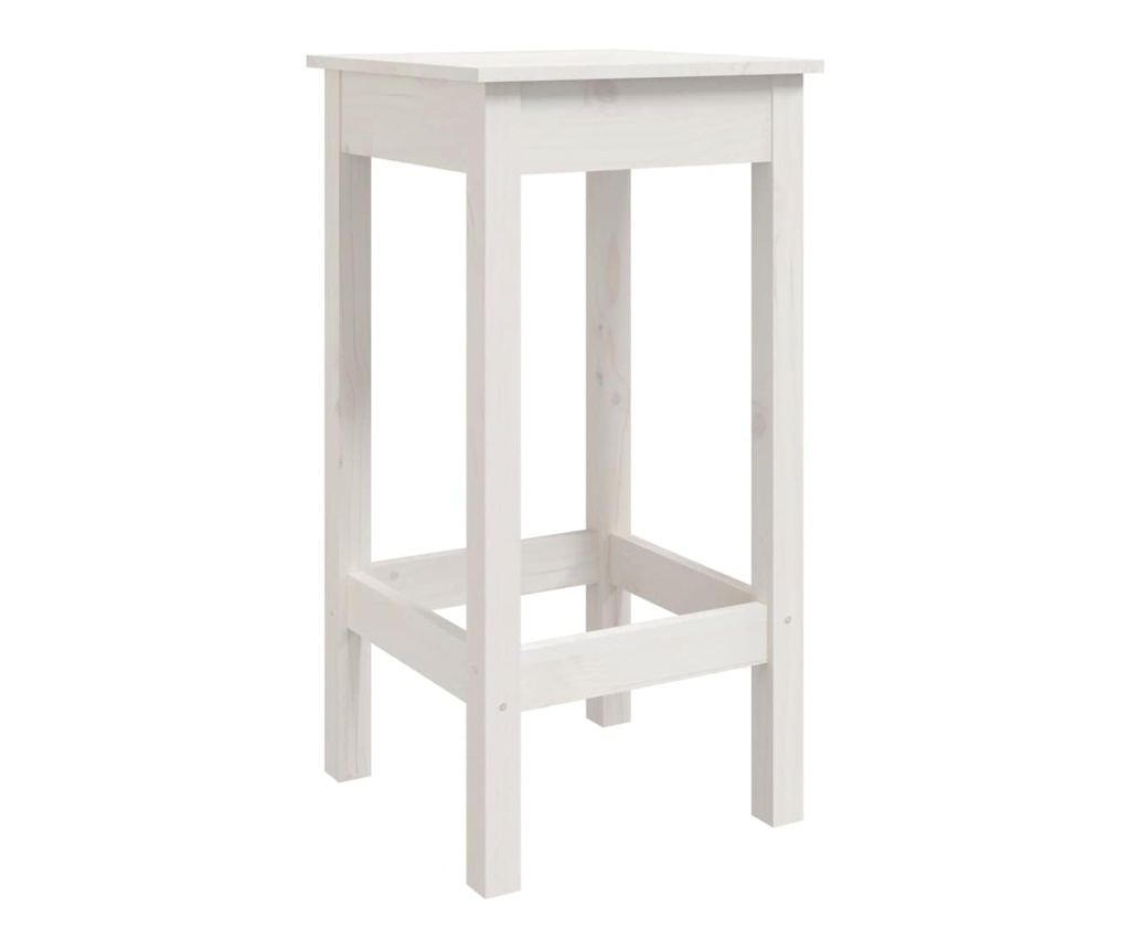 Градински бар комплект, 9 части, бял, масивна борсова дървесина - 7