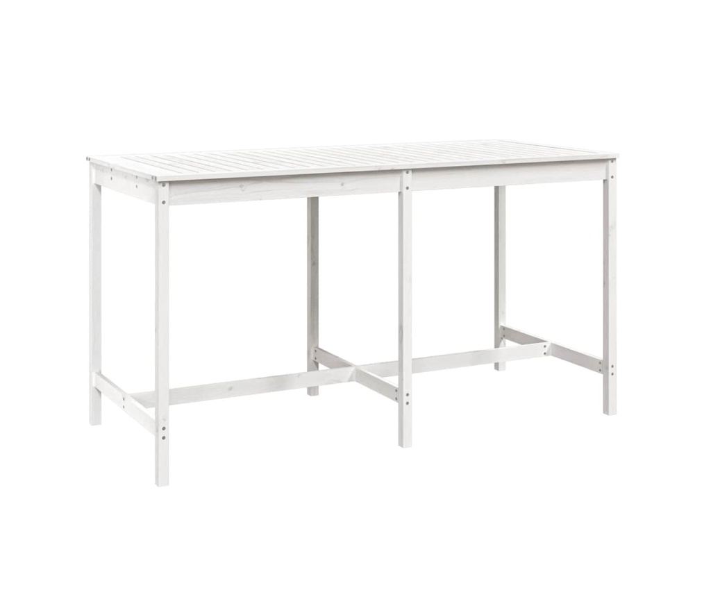 Градински бар комплект, 9 части, бял, масивна борсова дървесина - 8