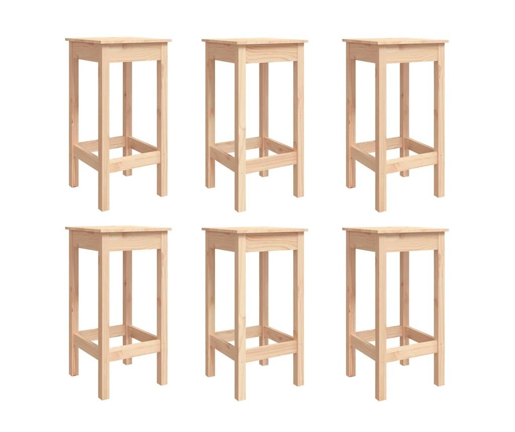 Градински бар сет, 7 части, масивна борова дървесина - 6