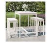 Градински бар комплект, 5 части, бял, масивна борсова дървесина thumbnail 1