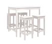 Градински бар комплект, 5 части, бял, масивна борсова дървесина thumbnail 2