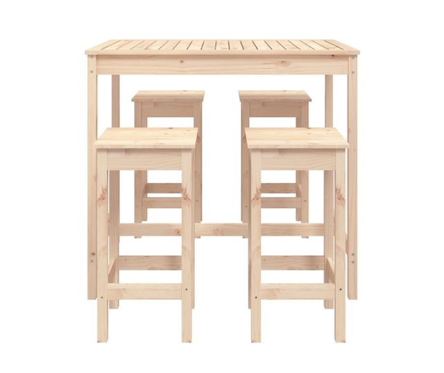 Комплект градински бар мебели, 5 части, масивна борова дървесина