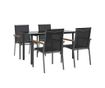 Градински комплект мебели, 5 части, Черен, Текстилен и Стоманен thumbnail 3