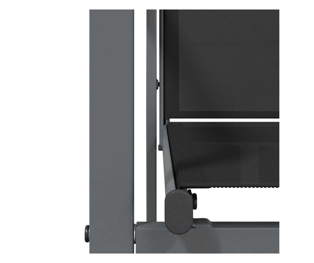 Градински комплект мебели, 5 части, Черен, Текстилен и Стоманен - 8