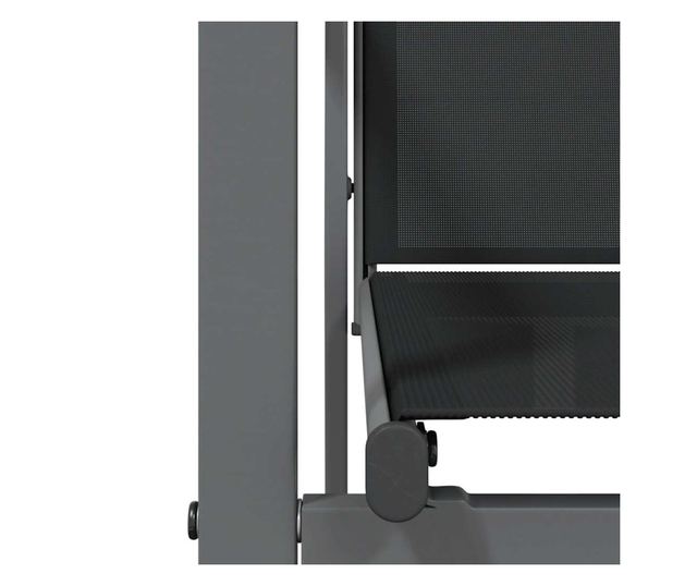 Градински комплект мебели, 7 части, Черен, Текстилен и Стоманен