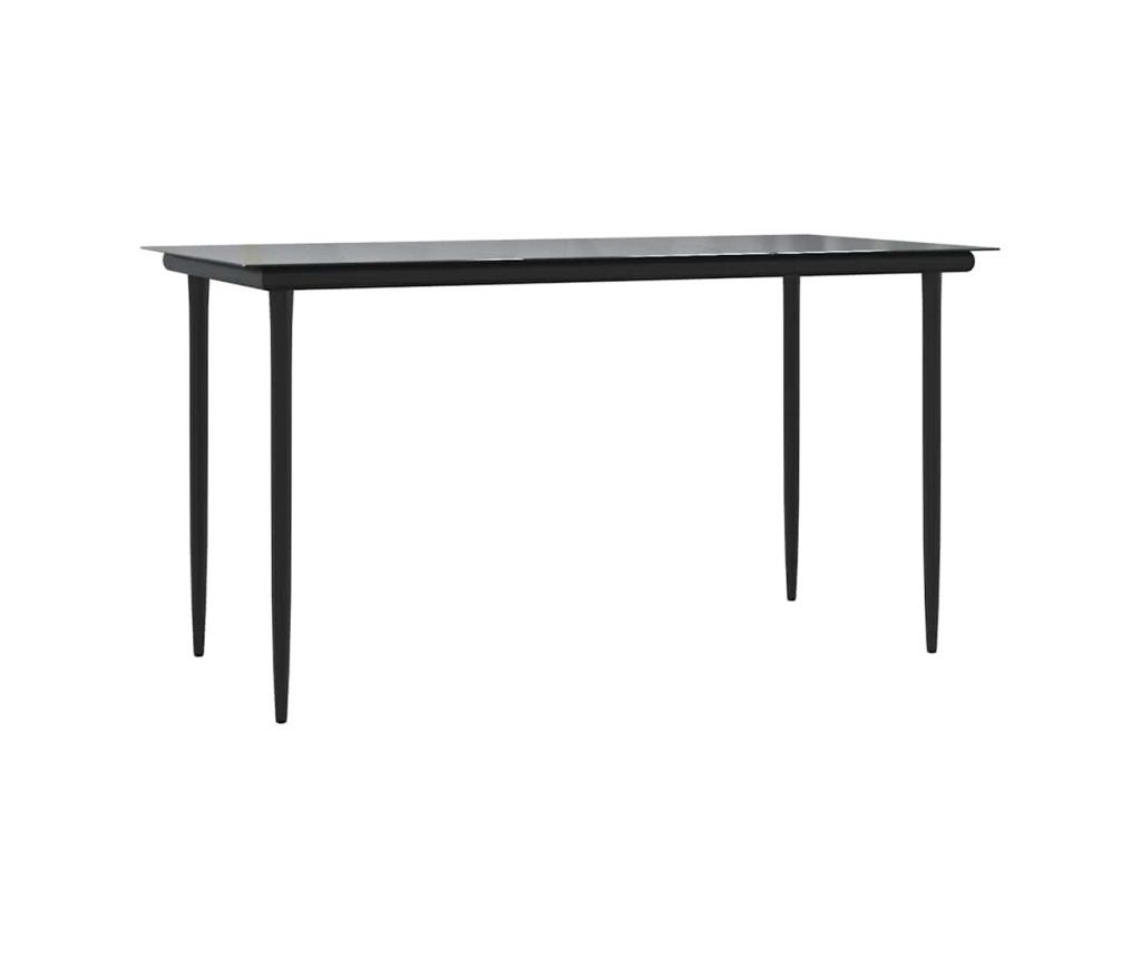 Vrtna garnitura, 7 komada, crna, tekstilen i čelik - 6