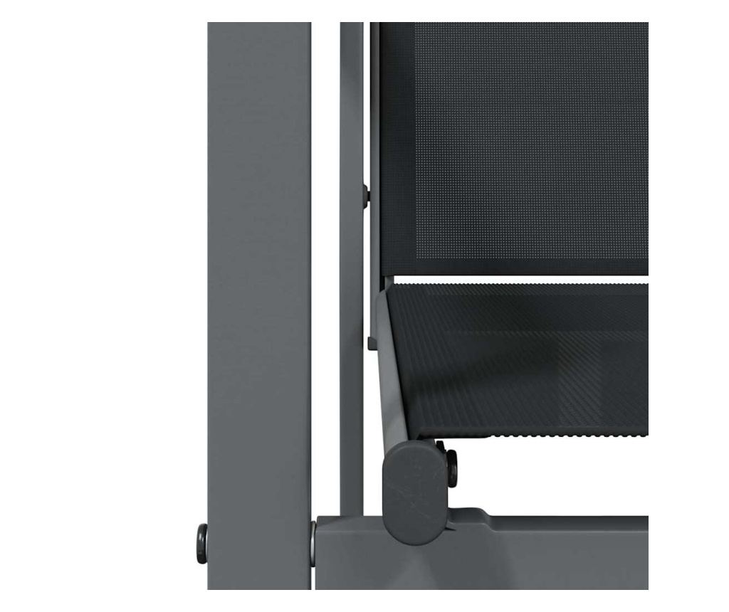 Vrtna garnitura, 7 komada, crna, tekstilen i čelik - 8