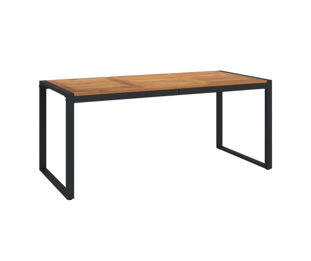 Градински комплект мебели, 5 части, масивно акациево дърво и метал - 5