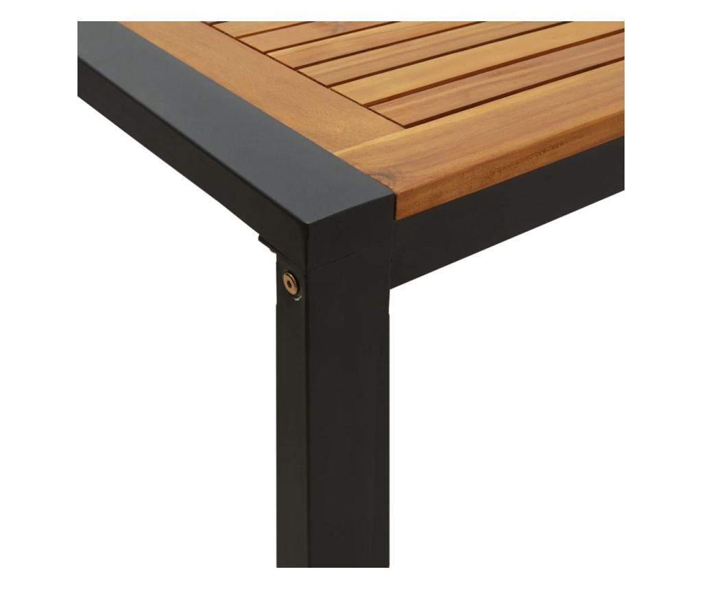 Градински комплект мебели, 5 части, масивно акациево дърво и метал - 7