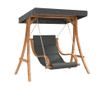 Дървен люлеещ се стол с възглавница и сенник, масивна смърчова дървесина thumbnail 2