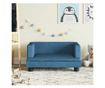 Детски диван, син, 60x40x30 см, кадифе