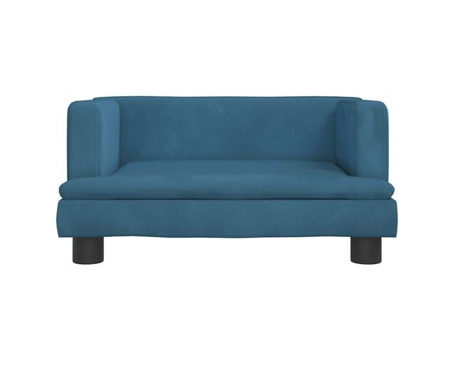 Детски диван, син, 60x40x30 см, кадифе