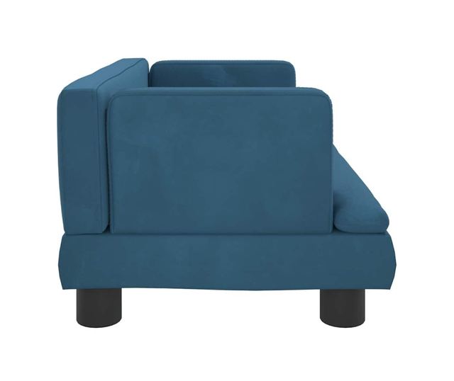 Детски диван, син, 60x40x30 см, кадифе