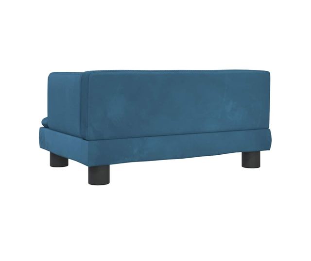 Детски диван, син, 60x40x30 см, кадифе