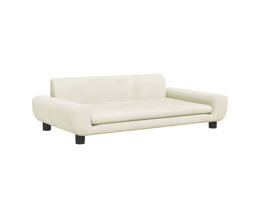 Детски диван, кремав, 100x54x33 см, кадифе - 2