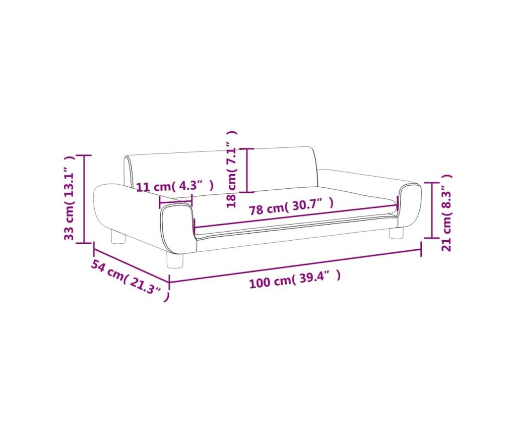 Детски диван, кремав, 100x54x33 см, кадифе - 7