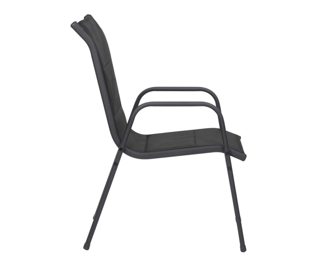 Градински комплект мебели, 3 части, Черен, Стомана - 6