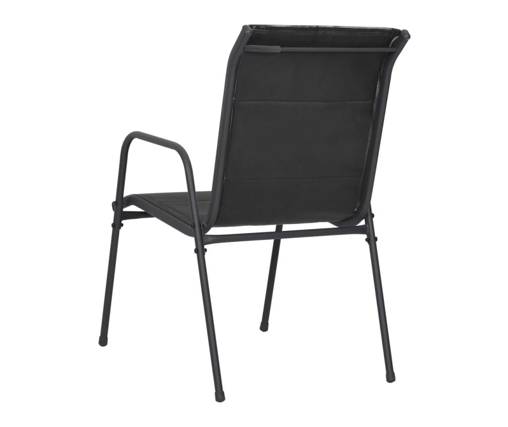 Градински комплект мебели, 3 части, Черен, Стомана - 7