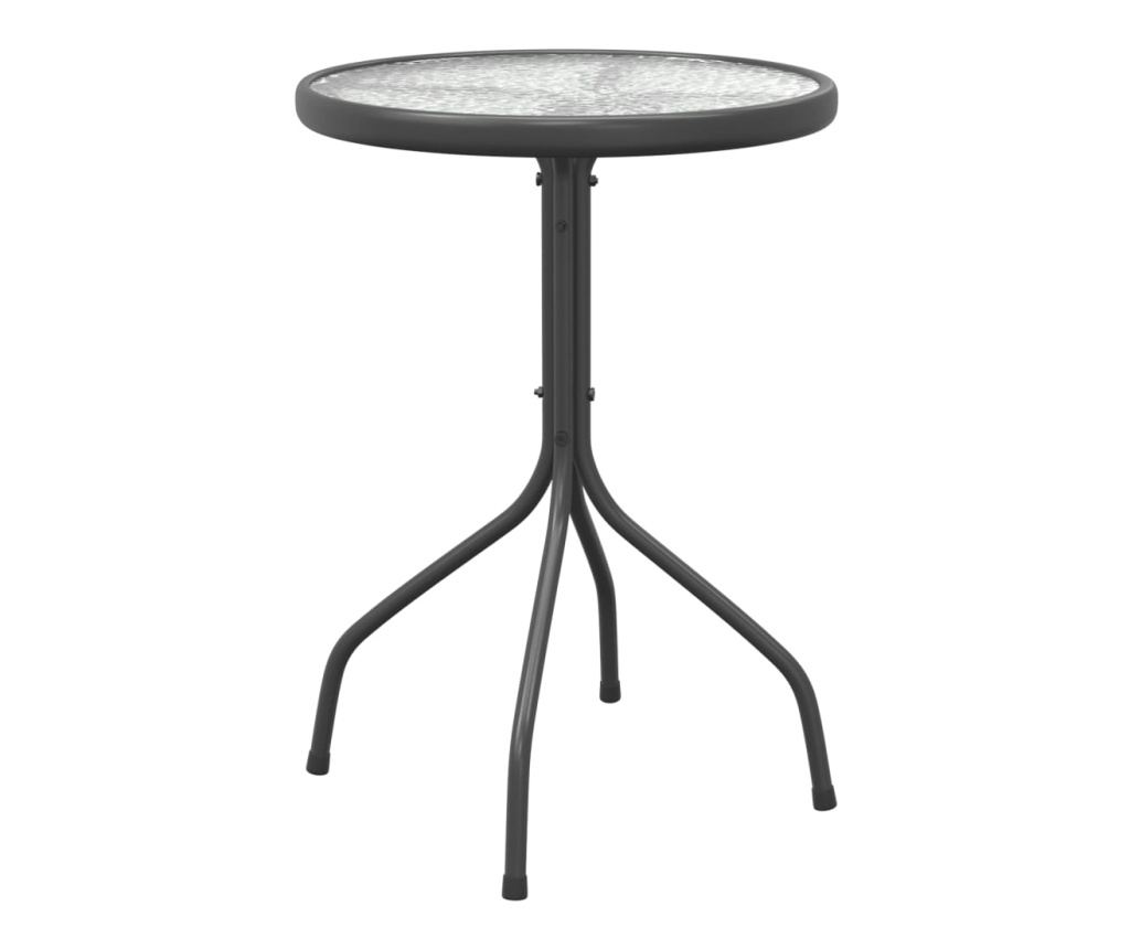 Градински комплект мебели, 3 части, Черен, Стомана - 8