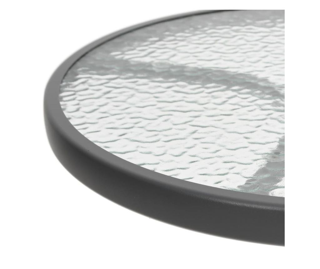 Градински комплект мебели, 3 части, Черен, Стомана - 9