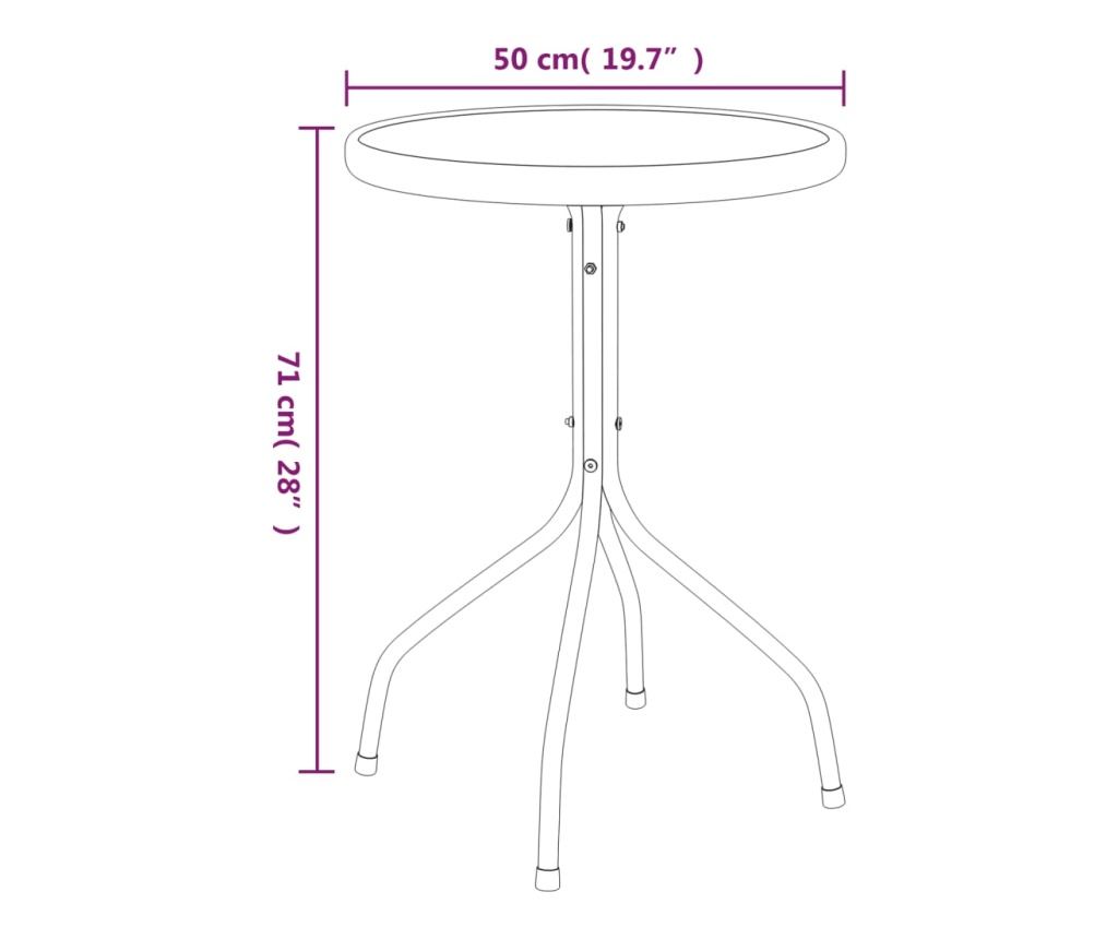 Градински комплект мебели, 3 части, Черен, Стомана - 11