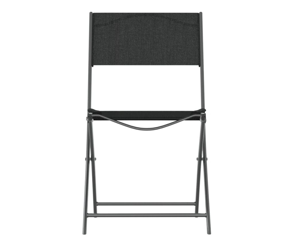 Градински комплект мебели, 3 части, Черен, Стомана - 4