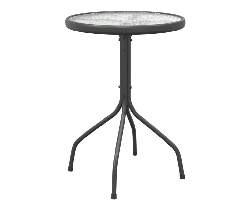 Градински комплект мебели, 3 части, Черен, Стомана - 7