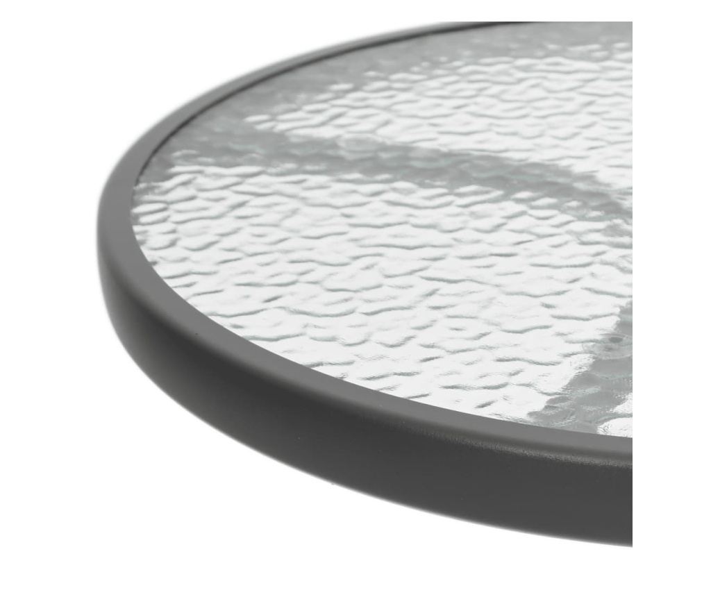 Градински комплект мебели, 3 части, Черен, Стомана - 8