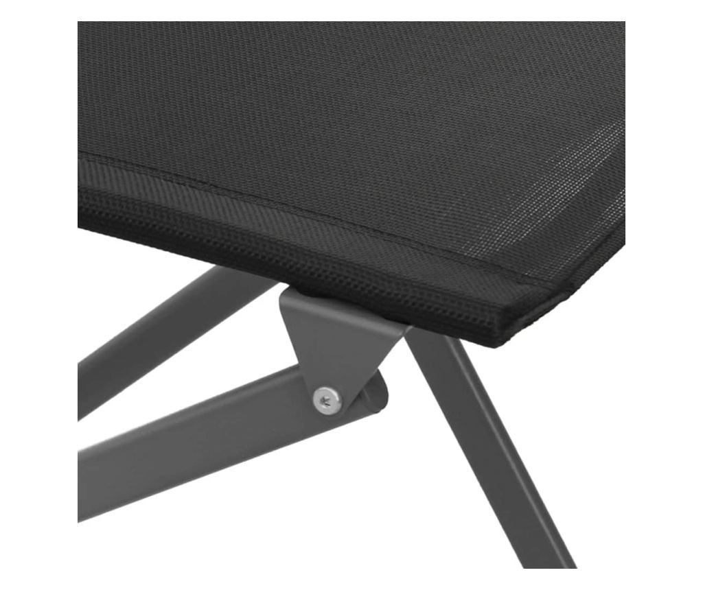 Градински комплект мебели, 3 части, Черен, Стомана - 9