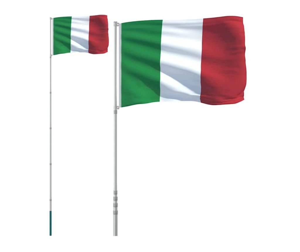 Σημαία Ιταλίας και Ιστός Αλουμινίου, 5,55 μ. - 2