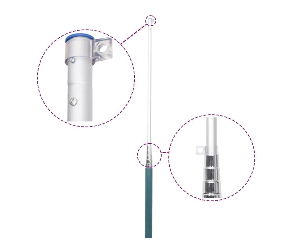 Σημαία Ιταλίας και Ιστός Αλουμινίου, 5,55 μ. - 5