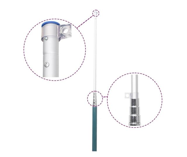 Италианско знаме и алуминиев прът, 5,55 м