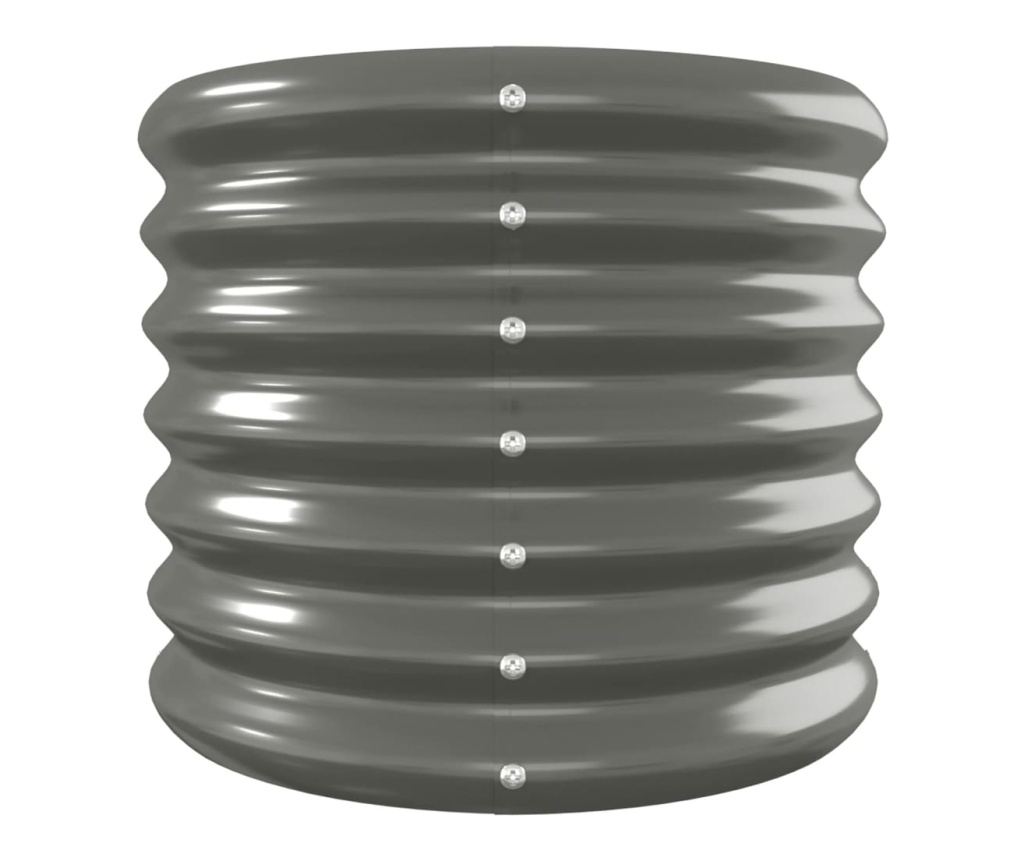 Градинска саксия сива 332x40x36 см прахово боядисана стомана - 4