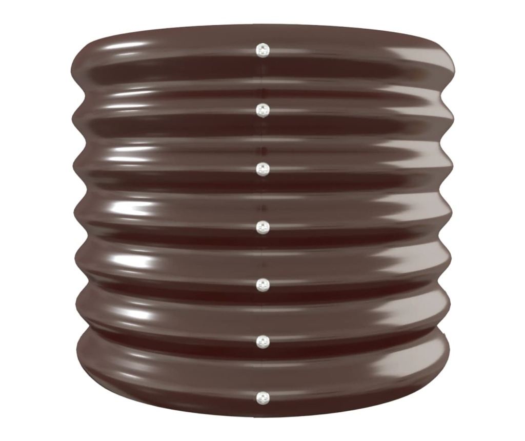 Кафява градинска саксия 332x40x36 см прахово боядисана стомана - 4