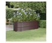 Кафява градинска саксия 224x80x68 см стомана с прахово покритие