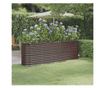 Кафява градинска саксия 224x40x68 см прахово боядисана стомана thumbnail 1