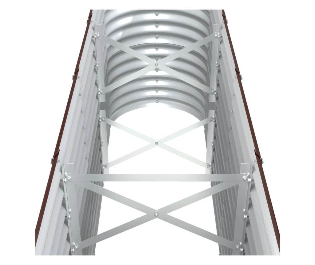 Кафява градинска саксия 332x40x68 см прахово боядисана стомана - 5