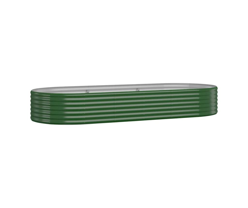 Jardinieră grădină verde 249x100x36cm oțel vopsit electrostatic - 2