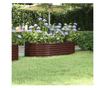 Градинска саксия кафява 152x80x36 см прахово боядисана стомана thumbnail 1