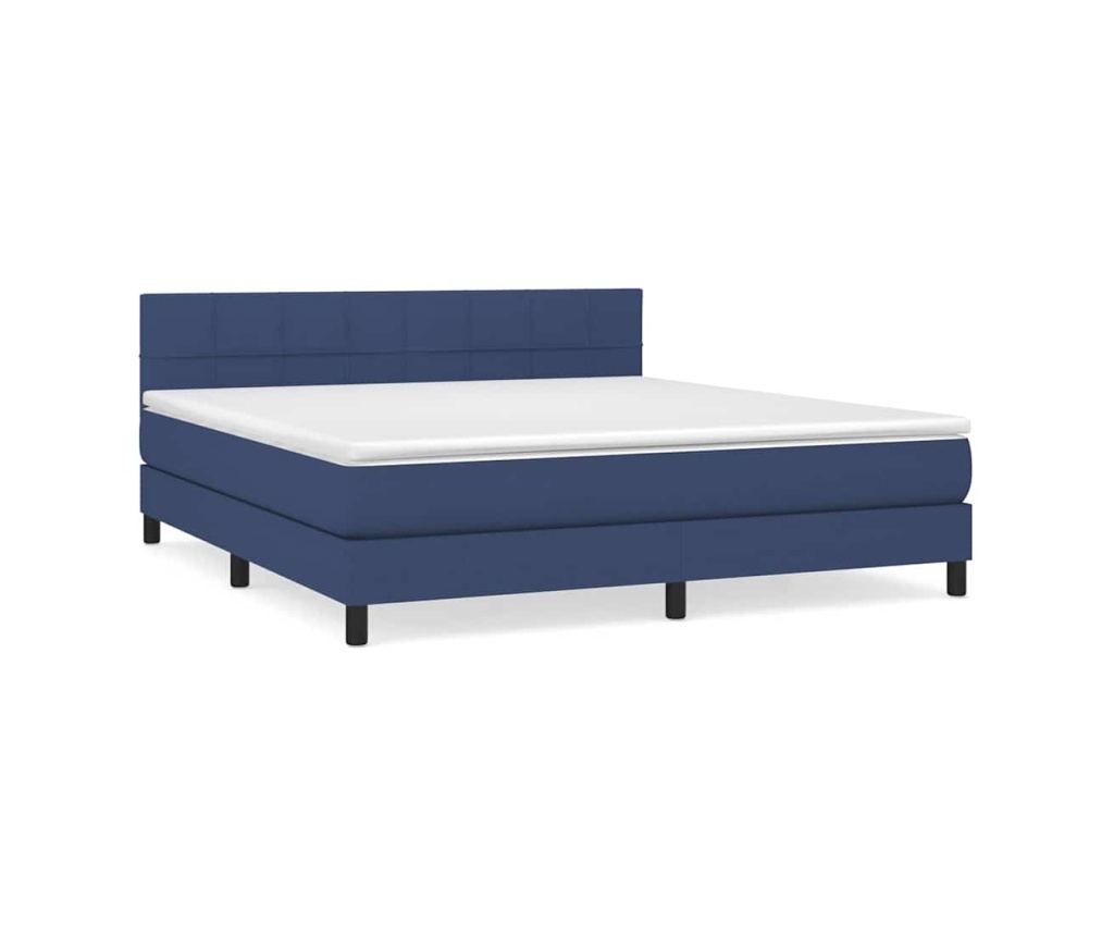 Boxspring krevet s madracem, plavi, 160x200cm, tkanina - 2