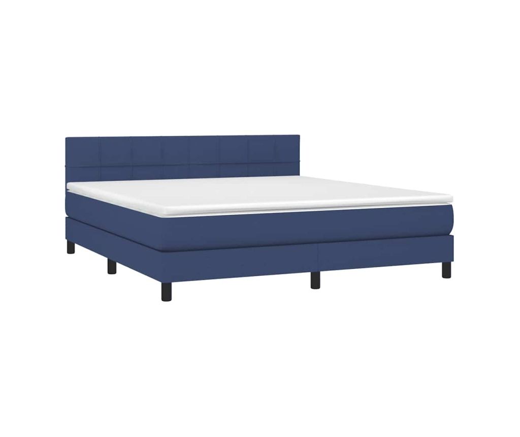 Boxspring krevet s madracem, plavi, 160x200cm, tkanina - 3