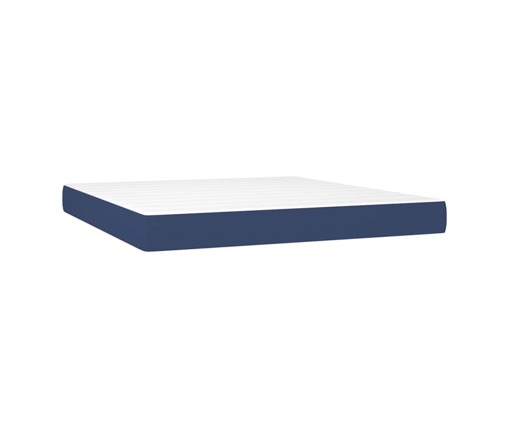 Boxspring krevet s madracem, plavi, 160x200cm, tkanina - 5