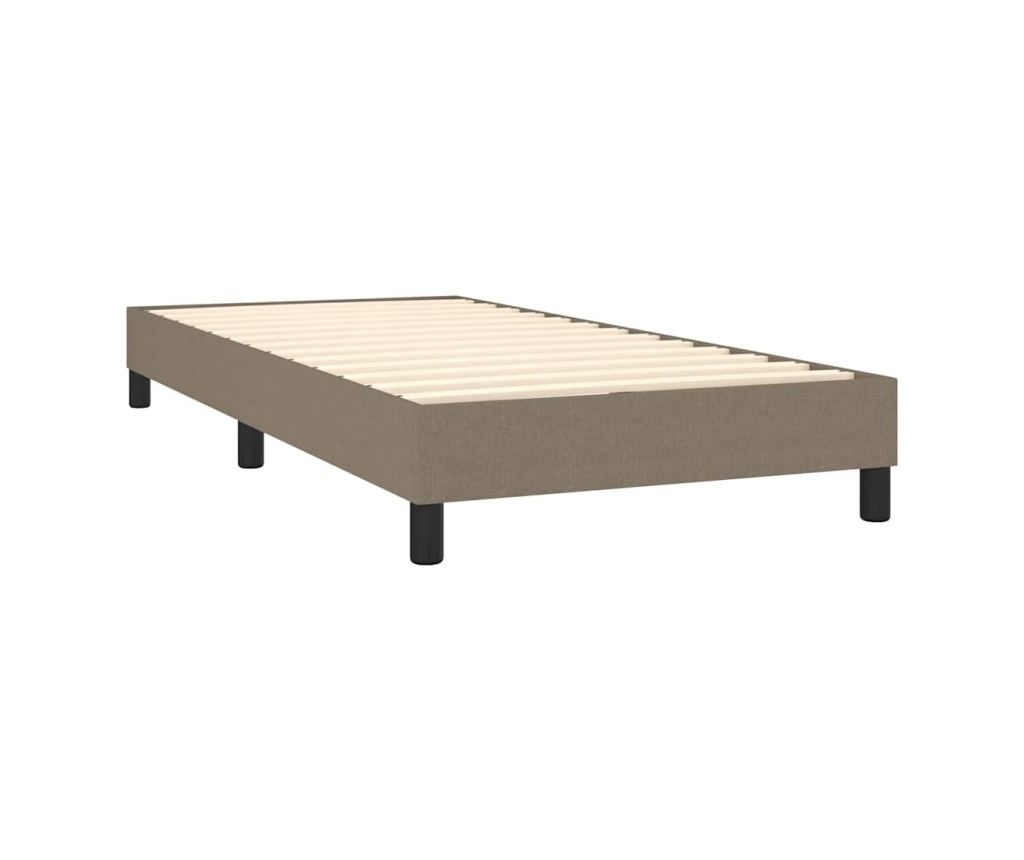 Боксспринг легло с матрак, таупе сиво, 90x190 см, текстил - 4