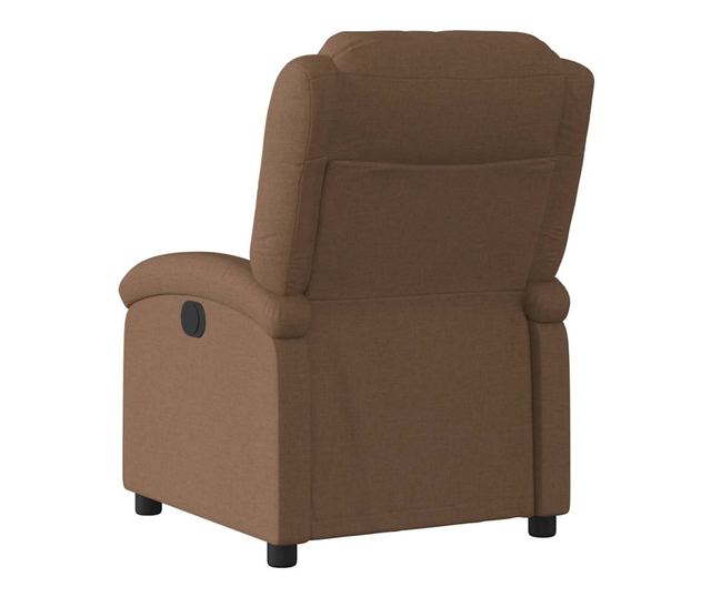 Електрически реклайнер фотьойл, кафяв, текстилна материя