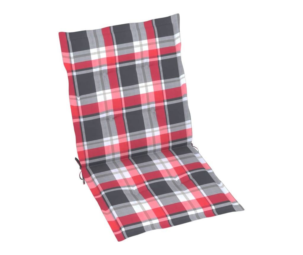 Градински възглавници, 2 бр., червен каре, 100x50x3 см - 2