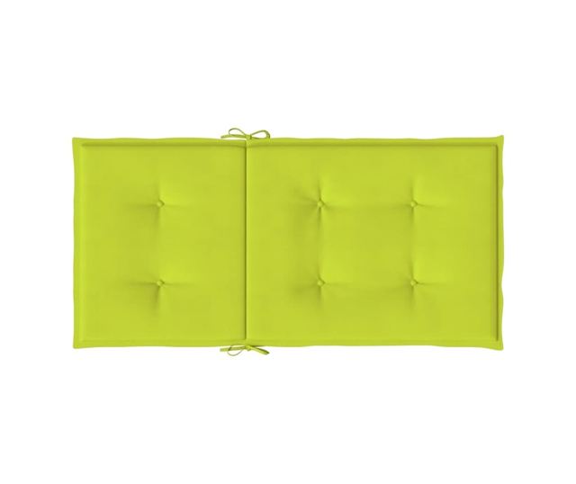Градински възглавници за сядане, 2 бр., Ярко зелени, 100x50x3 см