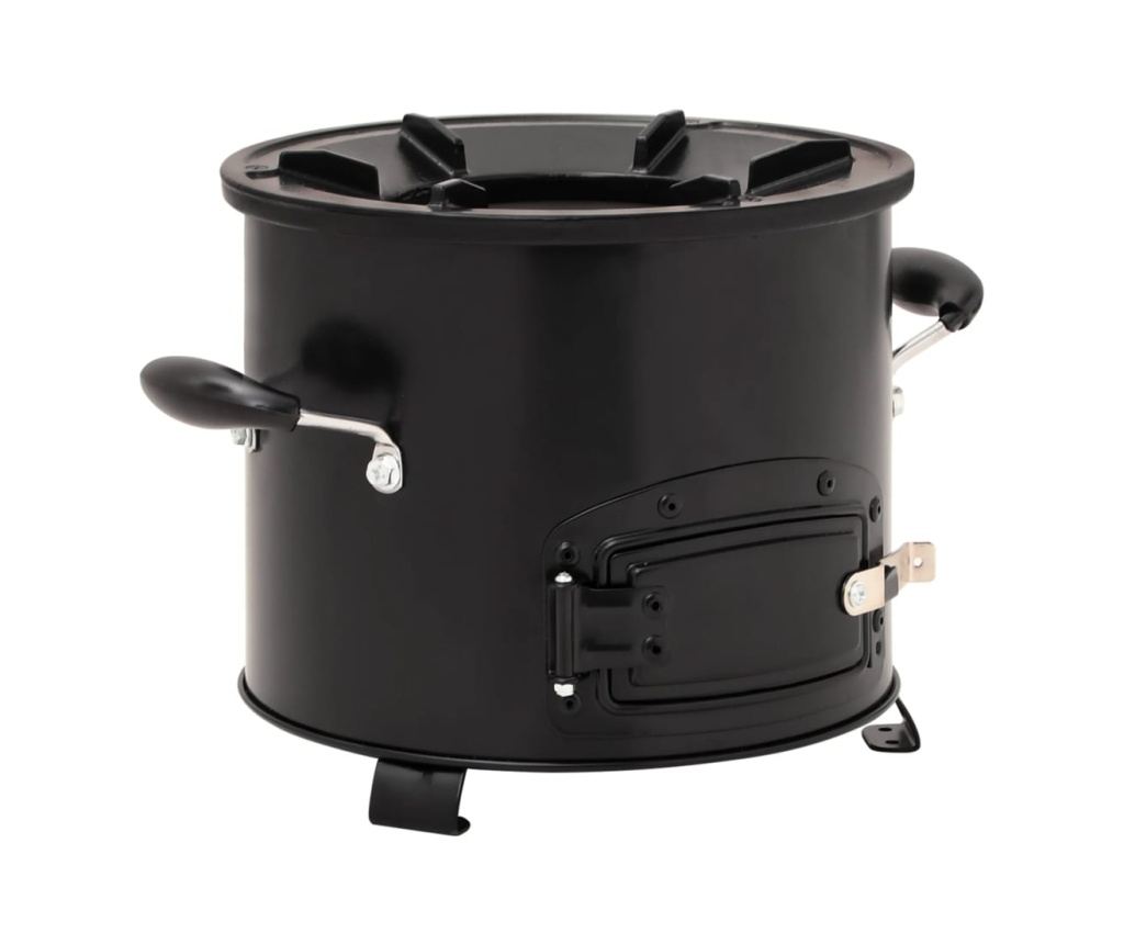 Къмпинг печка на дърва, черна, 36x26x22.5 см, метал - 2